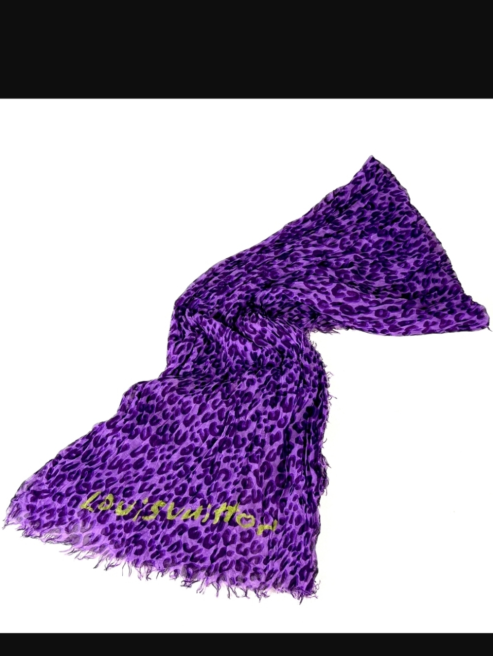 Louis Vuitton x Stephen Sprouse Purple Leopard Scrunched Scarf Wool Luxury